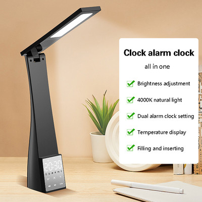 Višenamjensko svjetlo za čitanje bez treperenja 42 LED punjiva noćna svjetiljka s mogućnošću prigušivanja sa zvučnikom i satom 3 temperature boje SP99