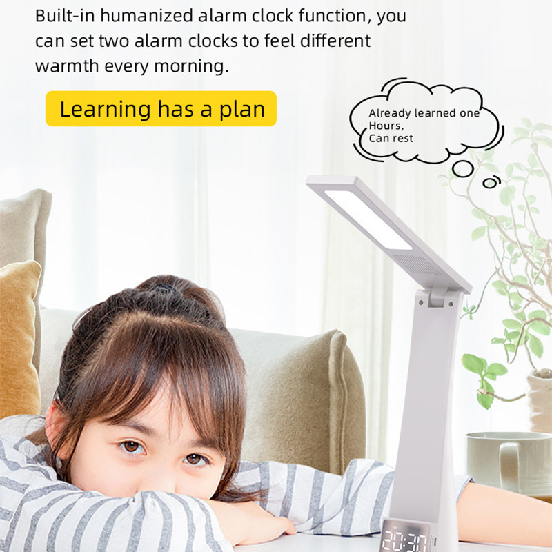 Višenamjensko svjetlo za čitanje bez treperenja 42 LED punjiva noćna svjetiljka s mogućnošću prigušivanja sa zvučnikom i satom 3 temperature boje SP99