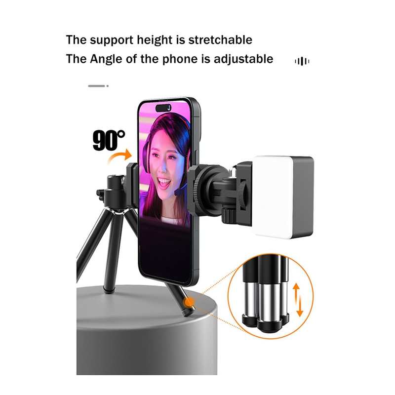 Rankinis „Gimbal Fill Light“ mobilusis telefonas Tiesioginė vaizdo konferencija „Fill Light“ fotoaparato lemputė su trikoju