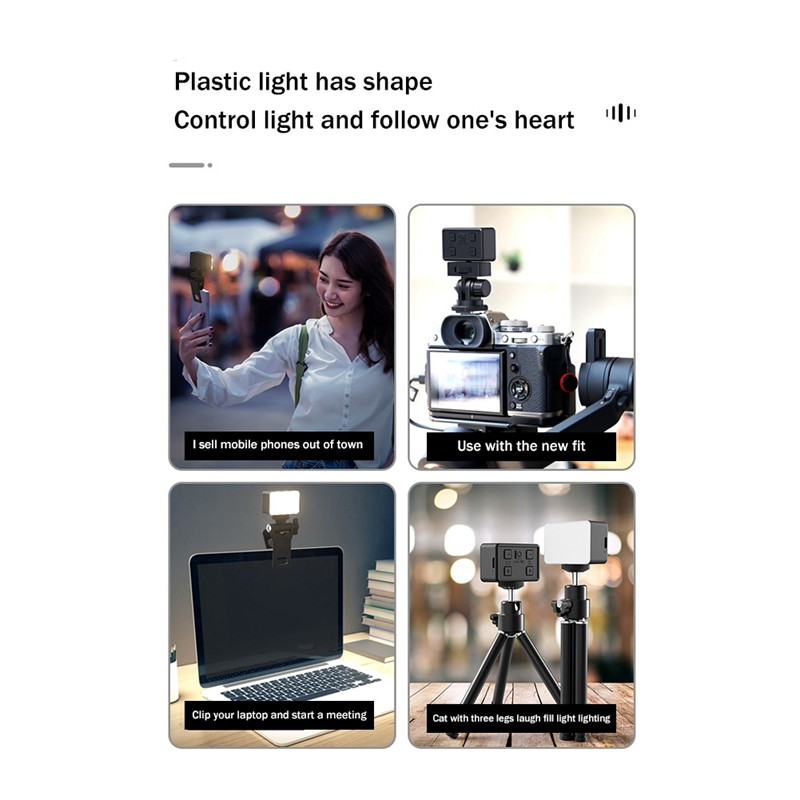 Rankinis „Gimbal Fill Light“ mobilusis telefonas Tiesioginė vaizdo konferencija „Fill Light“ fotoaparato lemputė su trikoju