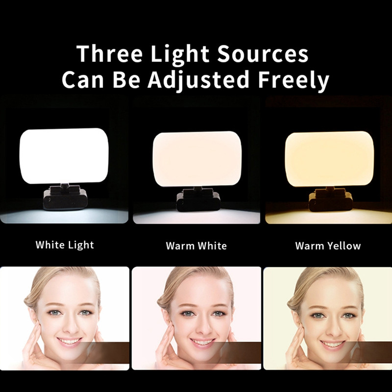6500K prijenosno LED video svjetlo četvrtasto prijenosno računalo svjetlo web kamere Zoom osvjetljenje poziva s kopčom za prijenos uživo