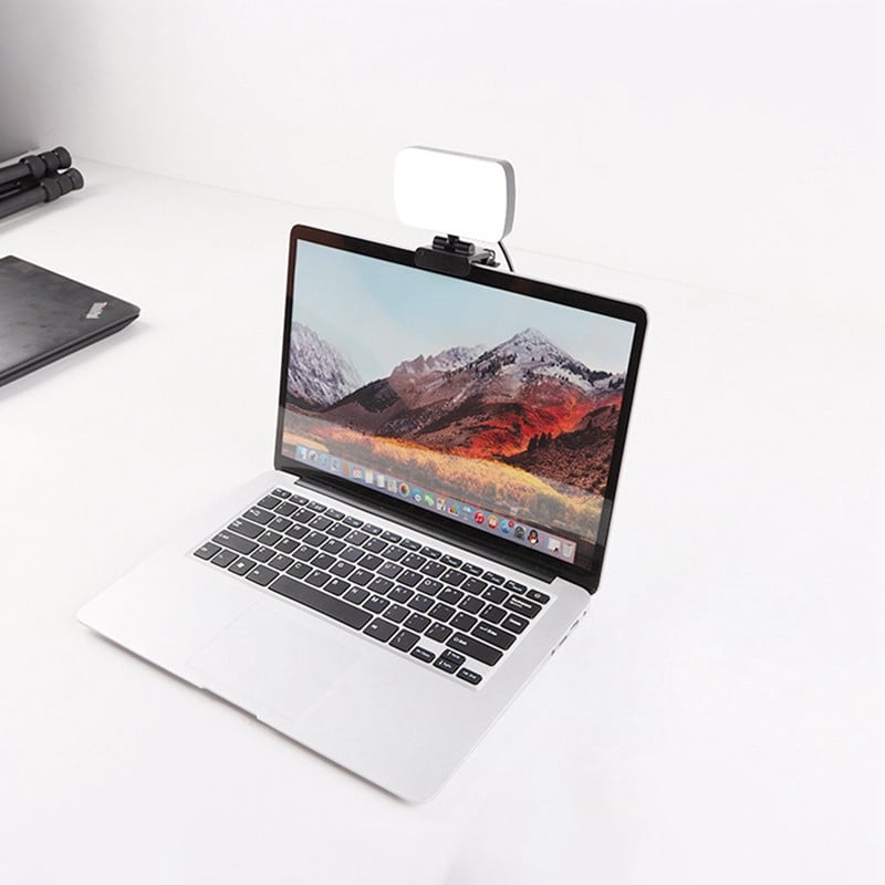 6500K prijenosno LED video svjetlo četvrtasto prijenosno računalo svjetlo web kamere Zoom osvjetljenje poziva s kopčom za prijenos uživo