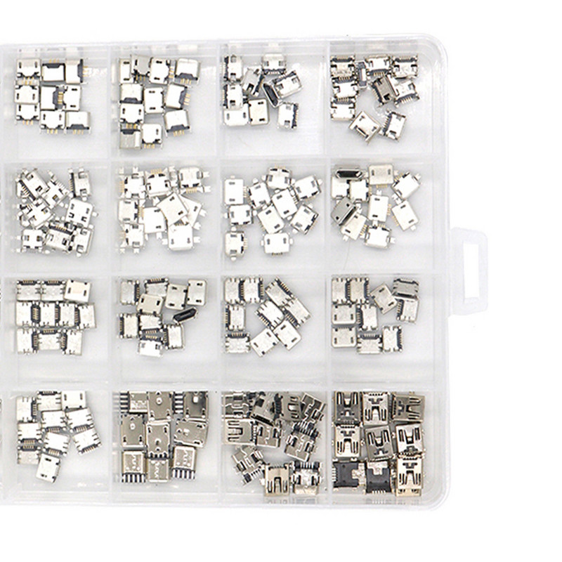 75/100/120/150/240db készlet Több specifikáció Micro USB csatlakozó tűs töltő aljzat SMT aljzat