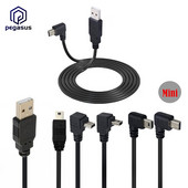 USB MINI 5Pin 5P unghi 90° tată la USB 2.0 A mufă tată Cablu de date 0,25 m 1,5 m 3 m