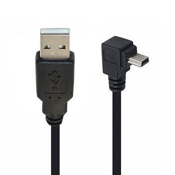 USB MINI 5Pin 5P 90° ъгъл мъжки към USB 2.0 A мъжки щепсел Кабел за данни 0,25 м 1,5 м 3 м