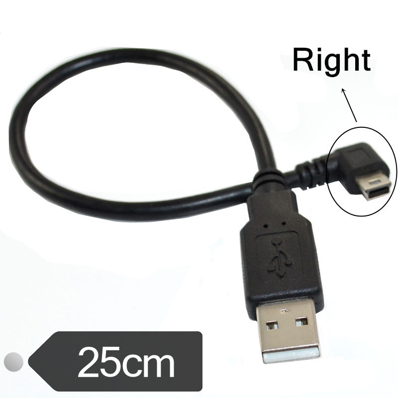 USB MINI 5Pin 5P unghi 90° tată la USB 2.0 A mufă tată Cablu de date 0,25 m 1,5 m 3 m
