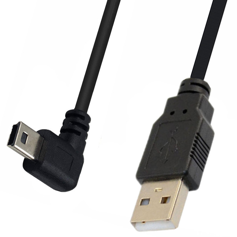 USB MINI 5Pin 5P unghi 90° tată la USB 2.0 A mufă tată Cablu de date 0,25 m 1,5 m 3 m