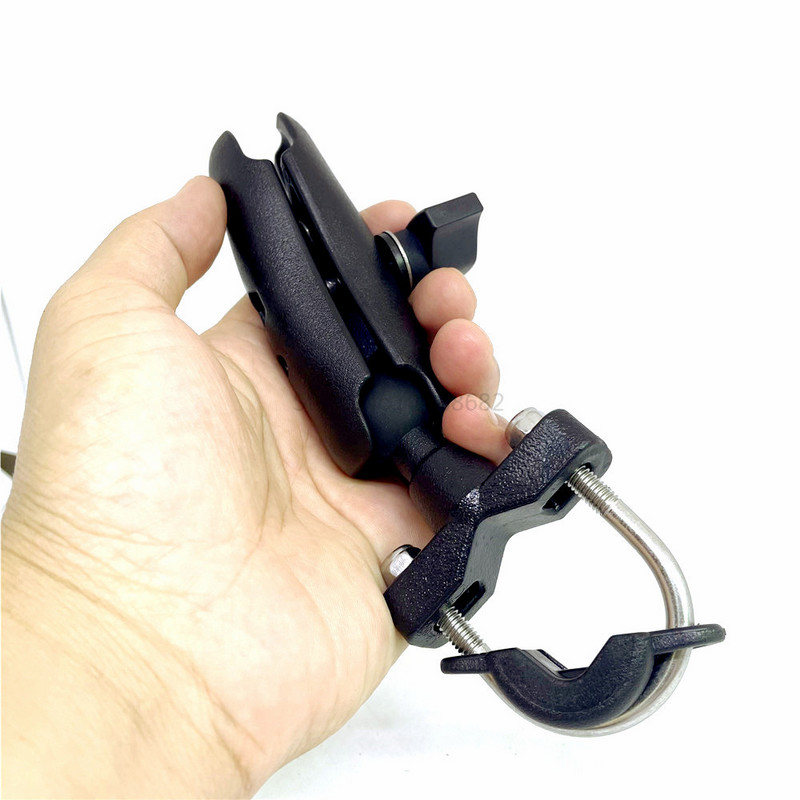 Mootorratta kinnitusalus koos lenkstangi hoidiku adapteriga 1-tollise kummipeaga kahe pistikupesa käepidemega Gopro peegelkaamera mobiiltelefonidele