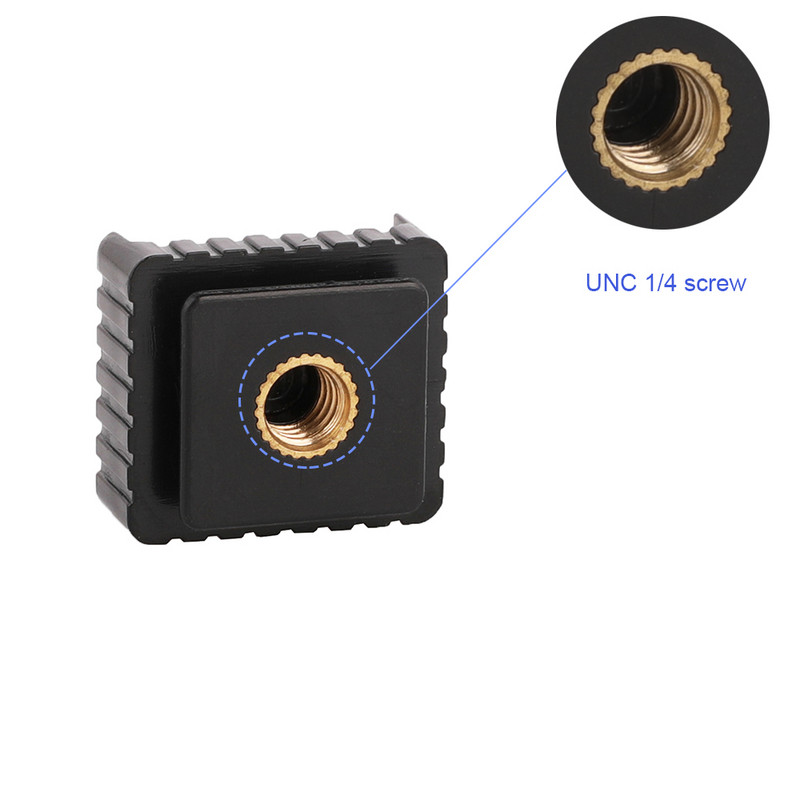 Kaamera tarvikud U-tüüpi 1/4" SC-6 kiirkinnituse külmakinnituse adapter Canoni/Nikoni/Sony välklambi aluse jaoks