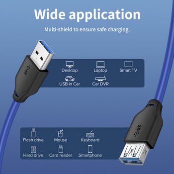 CABLETIME USB 3.0 високоскоростен удължителен кабел 5Gbps за Smart TV PS4 Xbox One SSD USB удължител кабел за данни USB адаптер N318