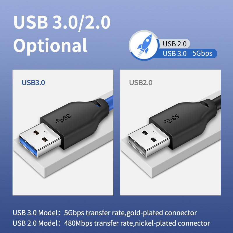 CABLETIME USB 3.0 Cablu prelungitor de mare viteză 5 Gbps pentru Smart TV PS4 Xbox One SSD Extender USB Cablu de date Adaptor USB N318