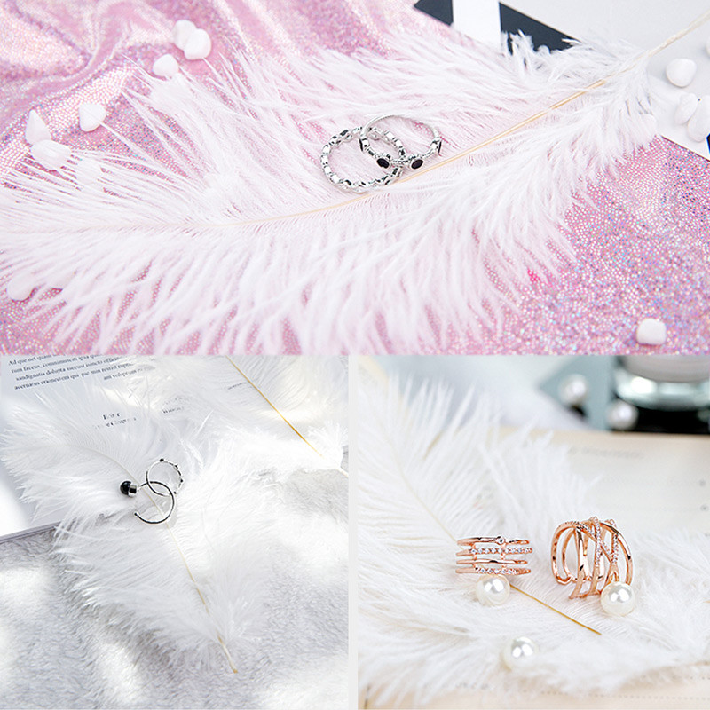 Aukštos kokybės baltos natūralios stručio plunksnos fotografijos aksesuarai „pasidaryk pats“ papuošimai apyrankėms žiedams papuošalams lūpų dažams makiažui