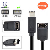 20 cm-es orvosi felszerelés kábel IEEE 1394 6 tűs anya 1394b 6 tűs apa Firewire 400 - 400 digitális fényképezőgép adapter kábel