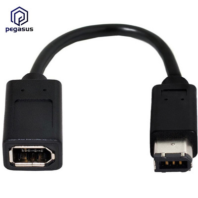 20 cm-es orvosi felszerelés kábel IEEE 1394 6 tűs anya 1394b 6 tűs apa Firewire 400 - 400 digitális fényképezőgép adapter kábel
