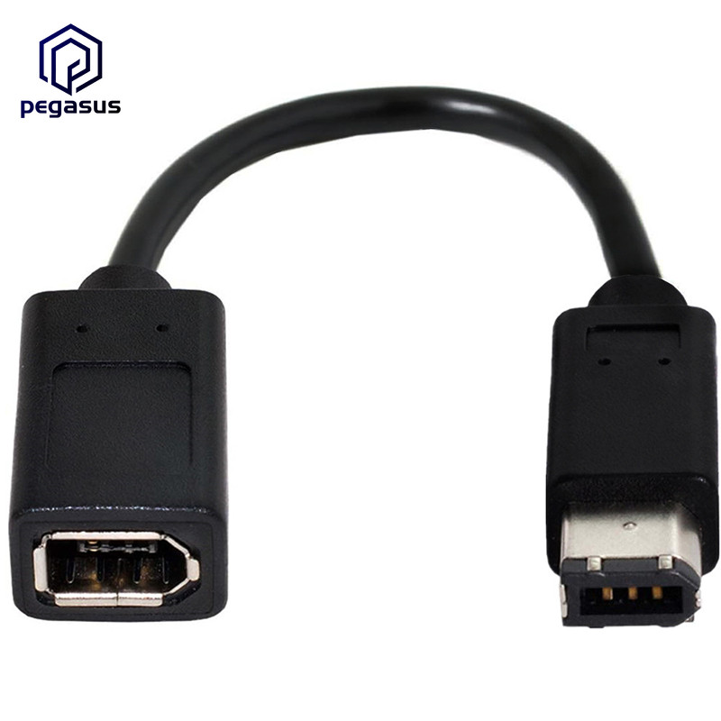 20 cm-es orvosi felszerelés kábel IEEE 1394 6 tűs anya 1394b 6 tűs apa Firewire 400 - 400 digitális fényképezőgép adapter kábel