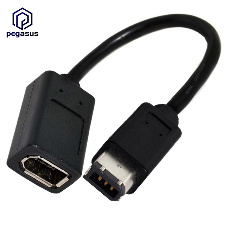 20 cm-es orvosi felszerelés kábel IEEE 1394 6 tűs anya 1394b 6 tűs apa Firewire 400 - 400 digitális fényképezőgép adapter kábel