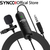 SYNCO Lav-S6E Professzionális Lavalier mikrofon Clip-on Omnidirectional kondenzátor lapel Mic Automatikus párosítás 6M/19.7 hosszú kábel