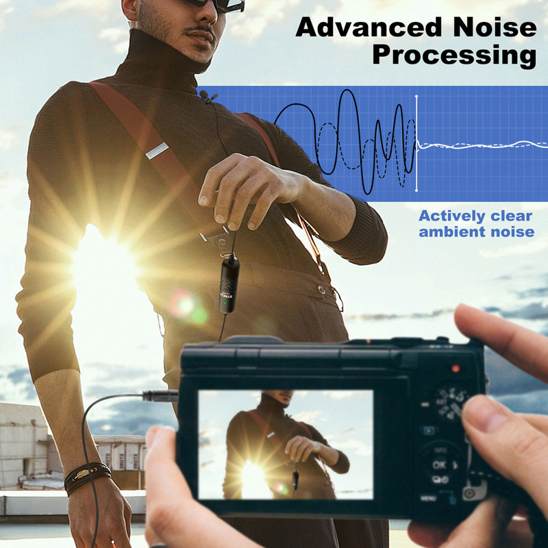 SYNCO Lav-S6E Professzionális Lavalier mikrofon Clip-on Omnidirectional kondenzátor lapel Mic Automatikus párosítás 6M/19.7 hosszú kábel