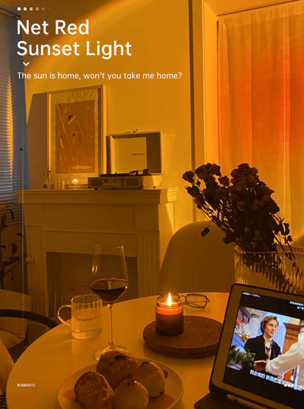 Birou de proiecție cu soare Lumină de noapte cu LED Lampă de proiecție Atmosferă curcubeu Proiecție cu LED Lumină de noapte Fundal de difuzare în direct