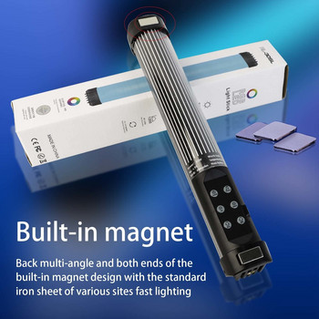 RGB ръчна LED видео светлина Stick Wand Магнитна фотографска осветителна тръба 2000mAh 2700-7500K лампа за запълваща светлина за Vlog Tiktok