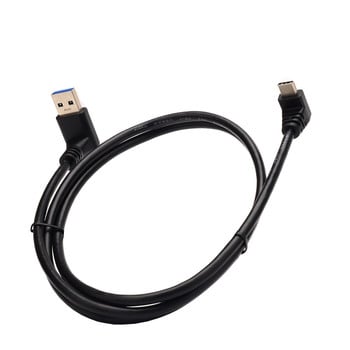 3A USB Type C Διπλό καλώδιο USB C 90 μοιρών 1m Γωνία Αριστερά Δεξιά Επάνω Κάτω Λαιμόκοψη τύπου USB 3.0 Type-C Καλώδιο δεδομένων γρήγορης φόρτισης