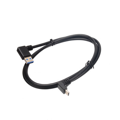 3A USB tip C dvostruki 90 stupnjeva USB C kabel 1 m pod kutom lijevo desno gore dolje Gooseneck tip USB 3.0 Type-C podatkovni kabel za brzo punjenje