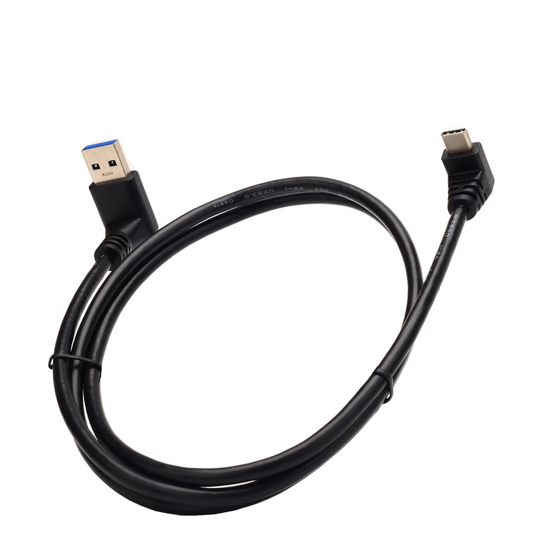 3A USB tip C dvostruki 90 stupnjeva USB C kabel 1 m pod kutom lijevo desno gore dolje Gooseneck tip USB 3.0 Type-C podatkovni kabel za brzo punjenje