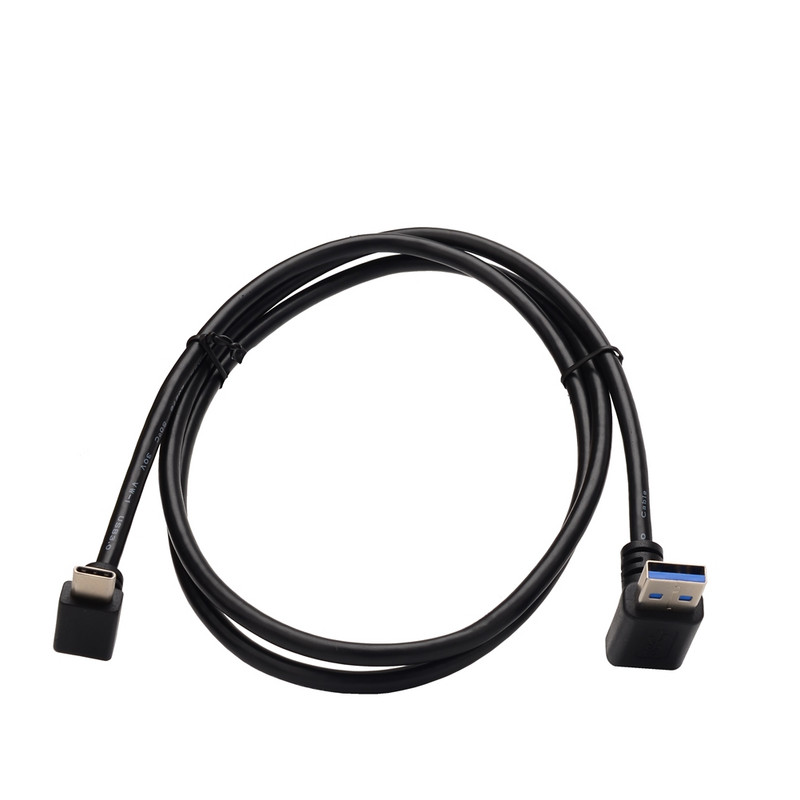 3A USB tip C dvostruki 90 stupnjeva USB C kabel 1 m pod kutom lijevo desno gore dolje Gooseneck tip USB 3.0 Type-C podatkovni kabel za brzo punjenje