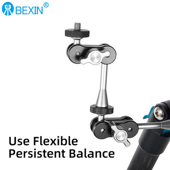 BEXIN Super Clamp with Multifunctional Magic Arm Двойна сферична глава Super clamp Mount 1/4 Thread Adapter for DSLR Cameras