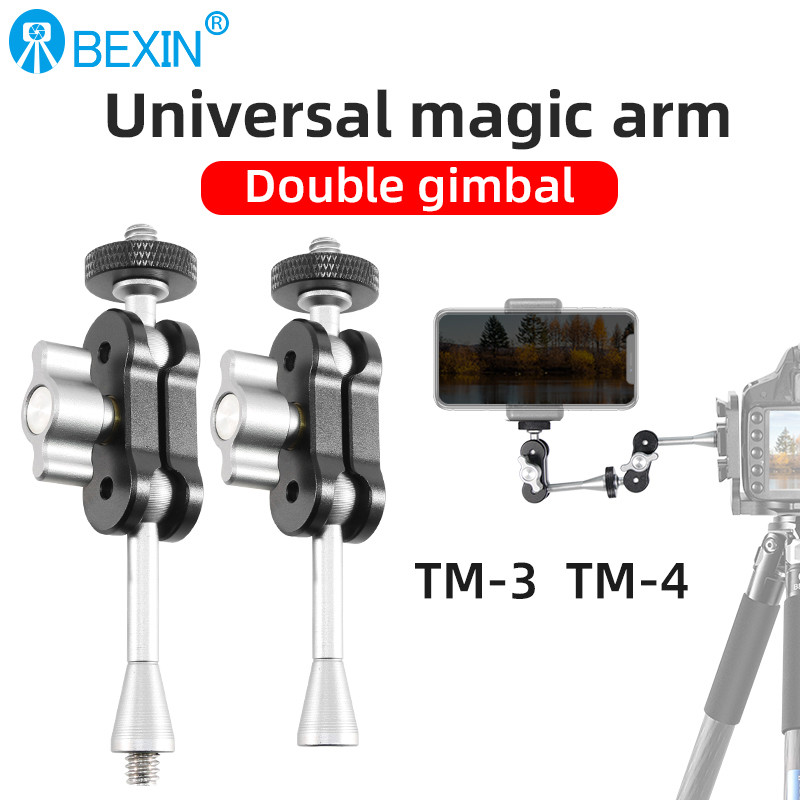 BEXIN Super Clamp koos multifunktsionaalse Magic Arm kahe kuulpeaga superklambriga 1/4 keermega adapter DSLR-kaameratele