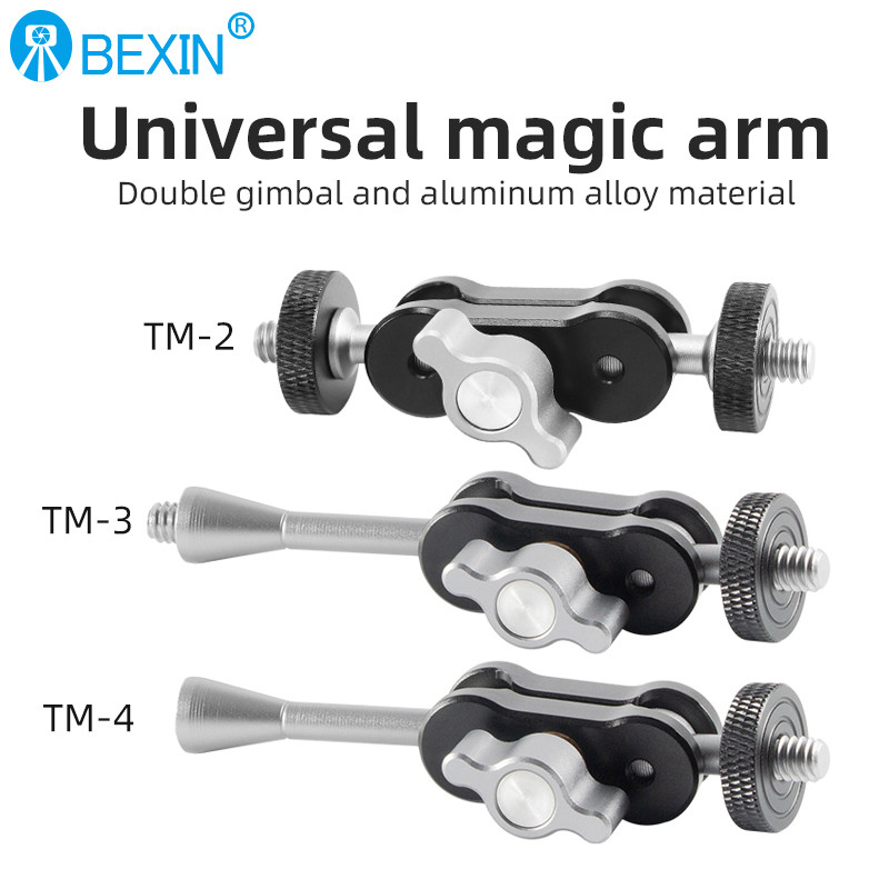 BEXIN Super Clamp koos multifunktsionaalse Magic Arm kahe kuulpeaga superklambriga 1/4 keermega adapter DSLR-kaameratele