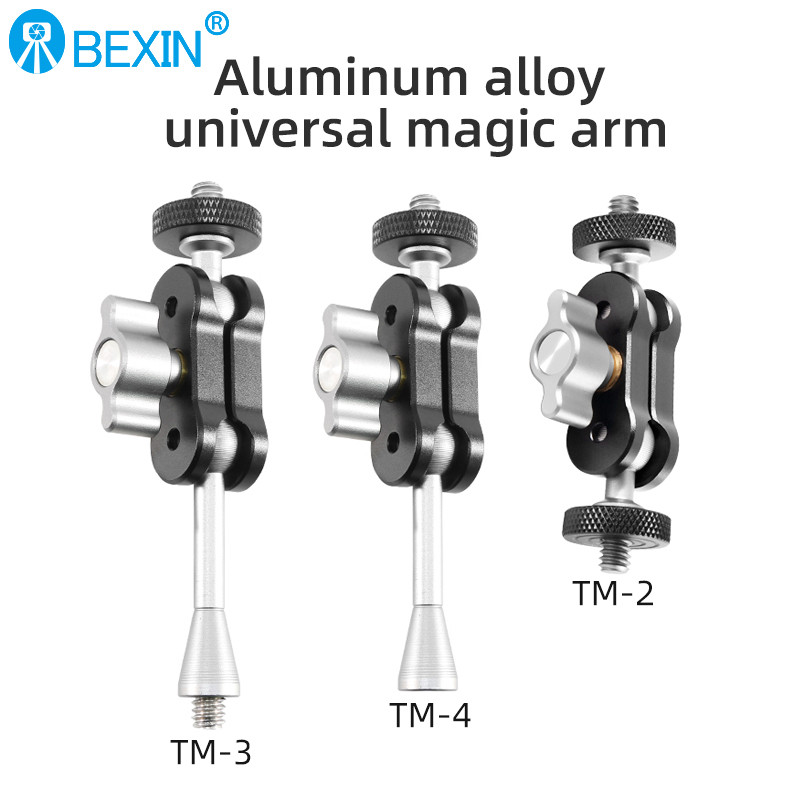 BEXIN Super Clamp koos multifunktsionaalse Magic Arm kahe kuulpeaga superklambriga 1/4 keermega adapter DSLR-kaameratele
