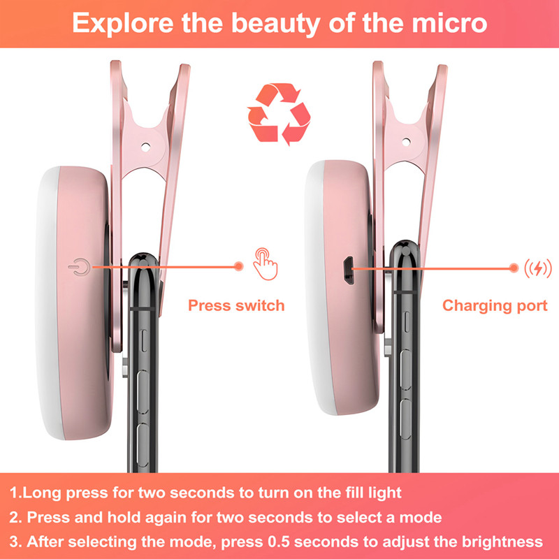 LED telefonska leća Selfie Ring Light Svjetlo za punjenje mobilnog telefona HD Macro lampa za prigušivanje Beauty Ringlight