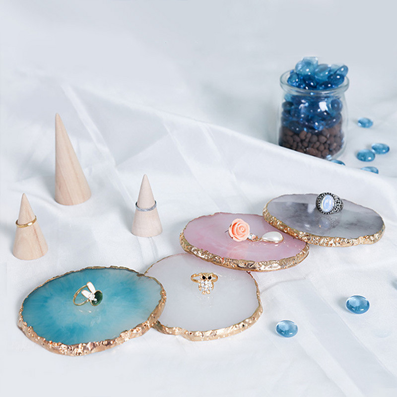 INS rotund rășină agat bucată studio foto cosmetice bijuterii panou de afișare nail art pictat paletă coaster fotografie prop