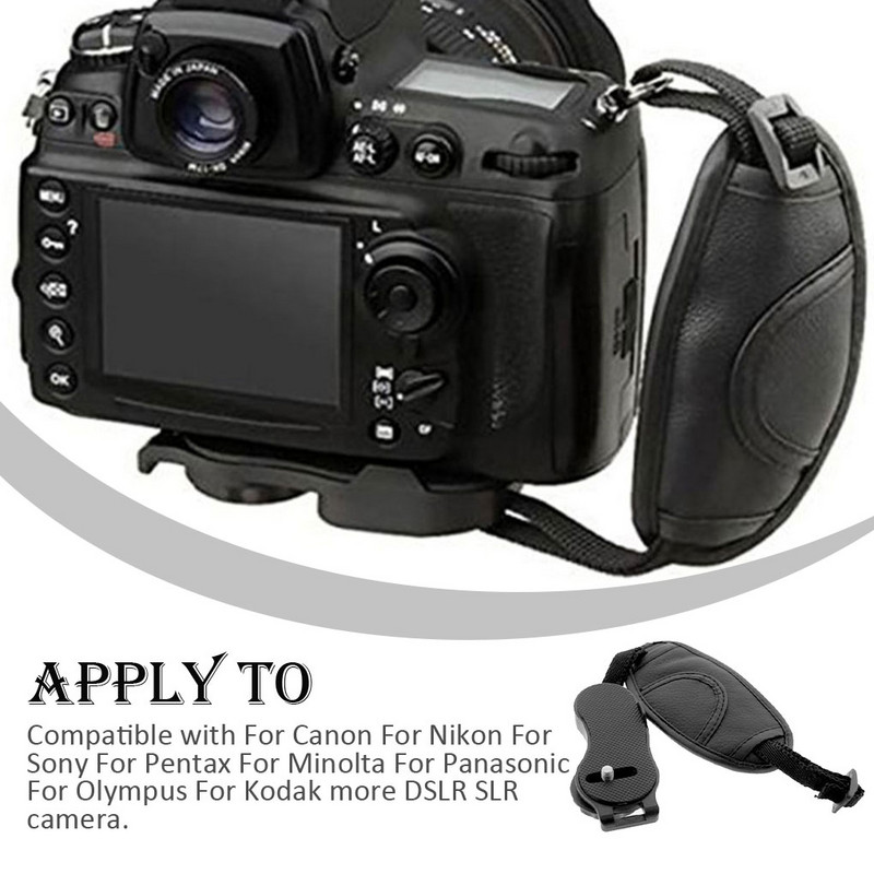 Odinis rankenos riešo dirželis DSLR fotoaparatams, tinkamas Nikon Canon (juodas)
