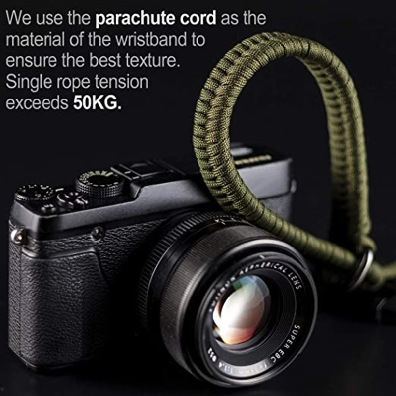 Kameros dirželis, fotoaparato riešo dirželis, rankena Paracord pintinė apyrankė, skirta Sony Pentax Panasonic DSLR fotoaparato virvė H3CA