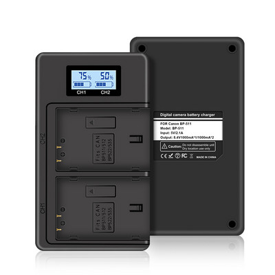 Palo BP511A BP-511 BP511 punjivi punjač za baterije fotoaparata LCD dvostruki punjač za Canon EOS 300D 5D 20D 30D 50D 40D 10D