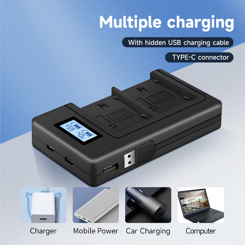 Palo BP511A BP-511 BP511 punjivi punjač za baterije fotoaparata LCD dvostruki punjač za Canon EOS 300D 5D 20D 30D 50D 40D 10D