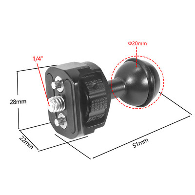 Kettős 20 mm-es golyósfejű kapocs Magic kar bilincs 1/4 3/8 Arri Pin Adapter 360 forgó ketrec szerelék meghosszabbítható monitor állvány fénytartó