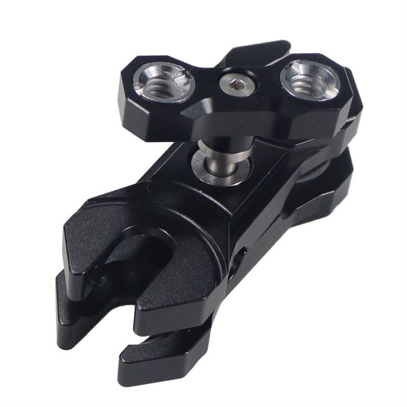 Kettős 20 mm-es golyósfejű kapocs Magic kar bilincs 1/4 3/8 Arri Pin Adapter 360 forgó ketrec szerelék meghosszabbítható monitor állvány fénytartó