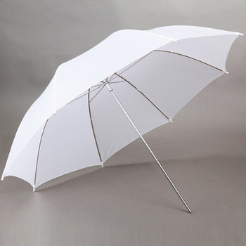 Фотографска снимка 33 инча/83 см мек бял полупрозрачен дифузер Стойка за чадър за студийна светкавица