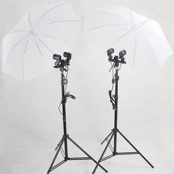 Фотографска снимка 33 инча/83 см мек бял полупрозрачен дифузер Стойка за чадър за студийна светкавица
