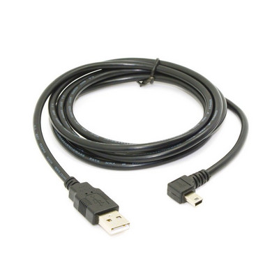 Mini-USB B-tüüpi 5 kontaktiga isane vasak nurga all 90 kraadi ja USB 2.0 isane andmekaabel 50 cm 180 cm USB mini-b nurgakaabel 0,5 m 1,8 m 6 jalga