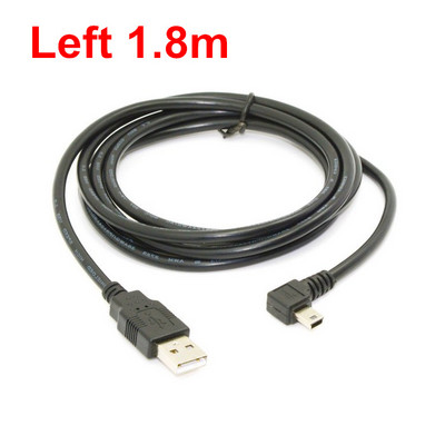 Mini-USB B-tüüpi 5 kontaktiga isane vasak nurga all 90 kraadi ja USB 2.0 isane andmekaabel 50 cm 180 cm USB mini-b nurgakaabel 0,5 m 1,8 m 6 jalga