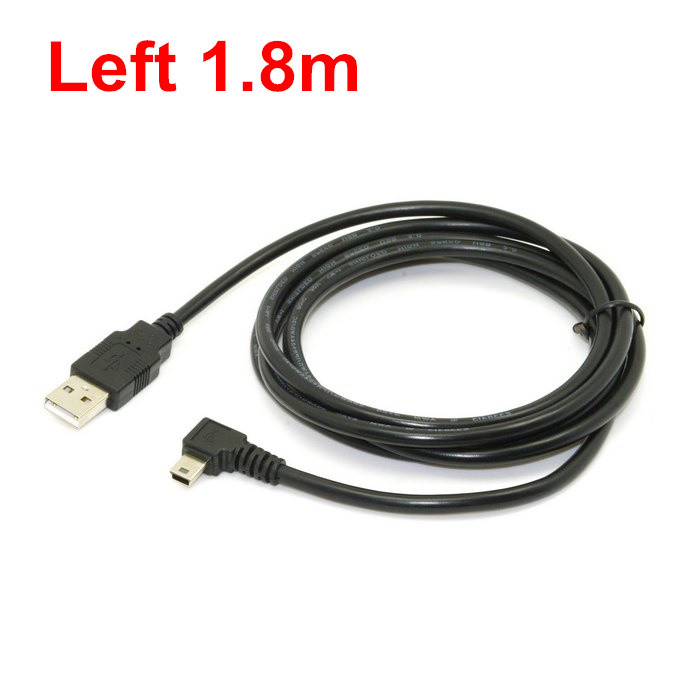 Mini-USB B-tüüpi 5 kontaktiga isane vasak nurga all 90 kraadi ja USB 2.0 isane andmekaabel 50 cm 180 cm USB mini-b nurgakaabel 0,5 m 1,8 m 6 jalga