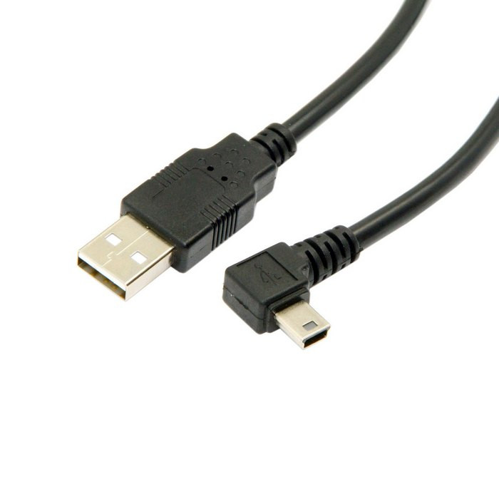 Mini-USB B-tüüpi 5 kontaktiga isane vasak nurga all 90 kraadi ja USB 2.0 isane andmekaabel 50 cm 180 cm USB mini-b nurgakaabel 0,5 m 1,8 m 6 jalga
