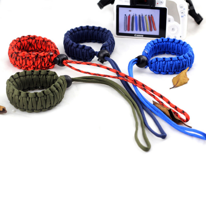 Skaitmeninio fotoaparato dirželis, apsaugantis nuo pametimo fotoaparato riešo dirželis Rankena Paracord pinta apyrankė, skirta Nikon Canon Sony Pentax PanasonicDSLR