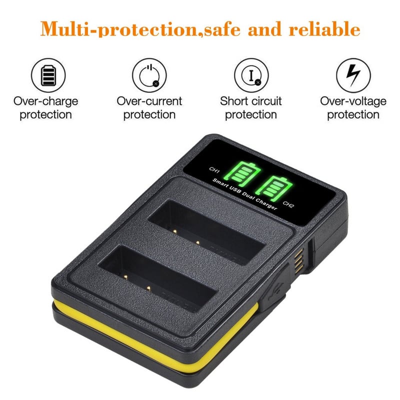 Încărcător dublu LED cu tip C pentru baterie Panasonic DMW-BLH7 DMW BLH7 Lumix DMC-LX15 DMC GM5 GF7 GM1 GF8 GF9 LX10 BLH7E BLH7PP