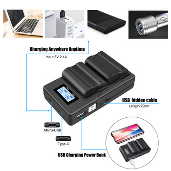 USB LCD Smart Camera Battery Charger LP-E8 за Canon EOS 550D/ 600D/ 650D/700D Camera Fast Dual Charge Mobile Power Bank Charger