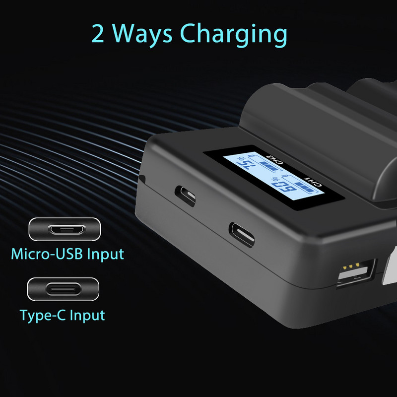 USB skystųjų kristalų išmaniojo fotoaparato akumuliatoriaus įkroviklis LP-E8, skirtas Canon EOS 550D/600D/650D/700D fotoaparatui, greito dvigubo įkrovimo mobilusis maitinimo bloko įkroviklis